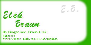 elek braun business card